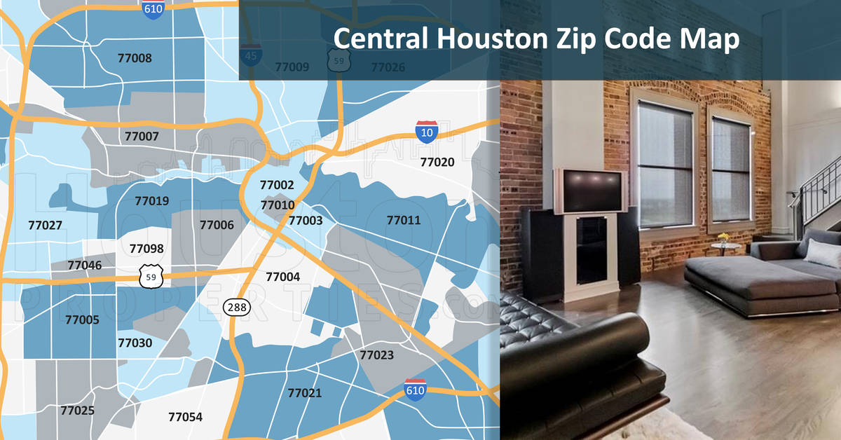 Central Houston Zip Code Map