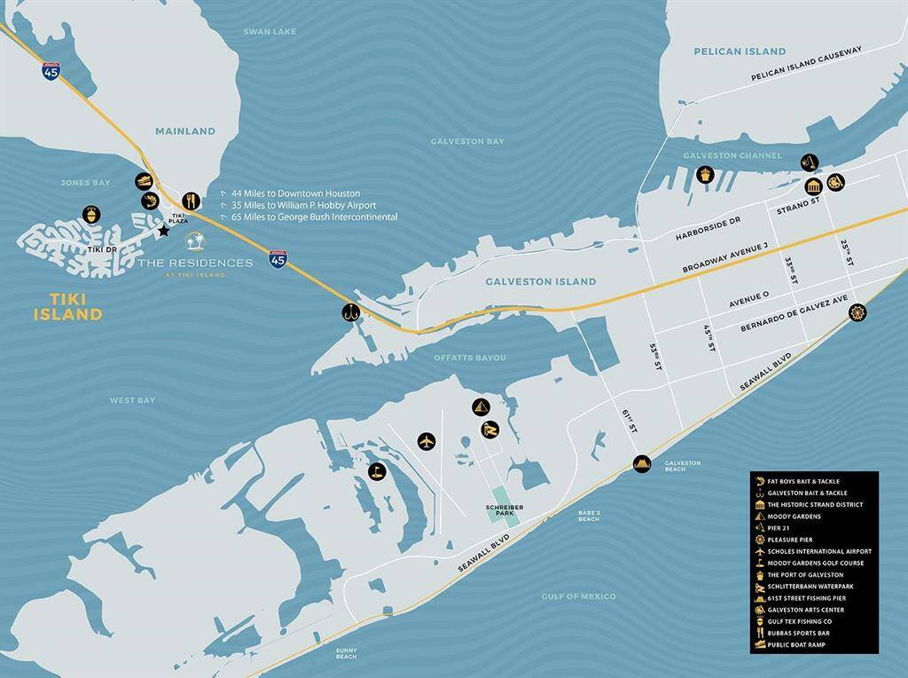 The Village of Tiki Island and Galveston Island Points of Interest