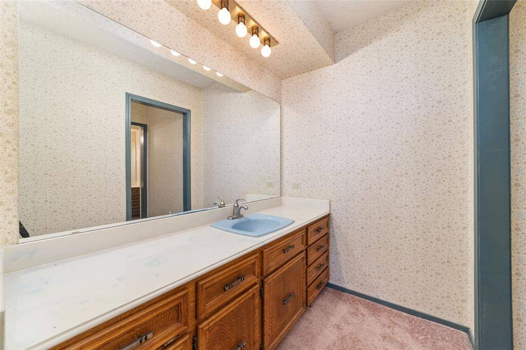 Primary bath features double sinks.