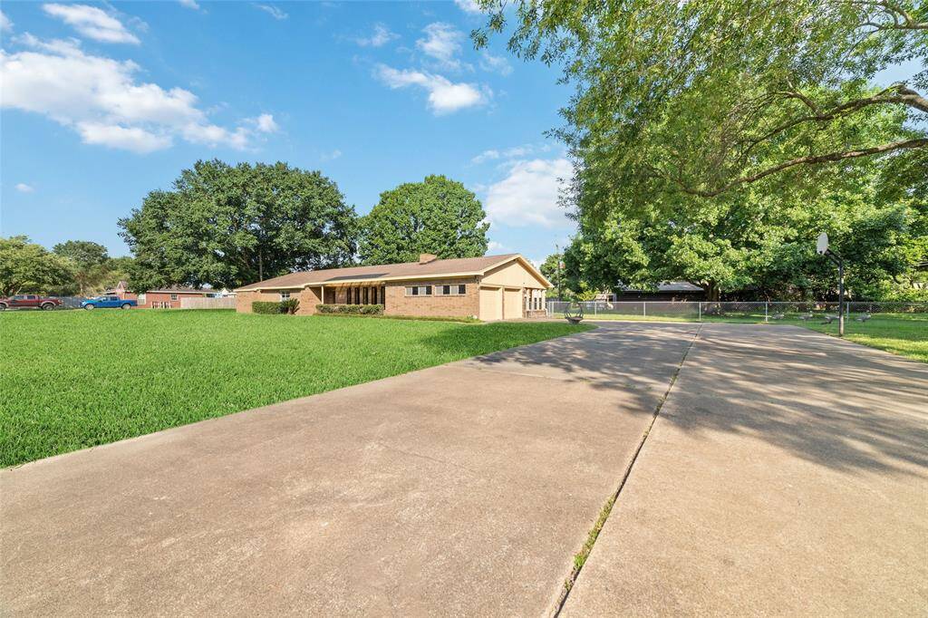 Huge private driveway on this home and two car garage.