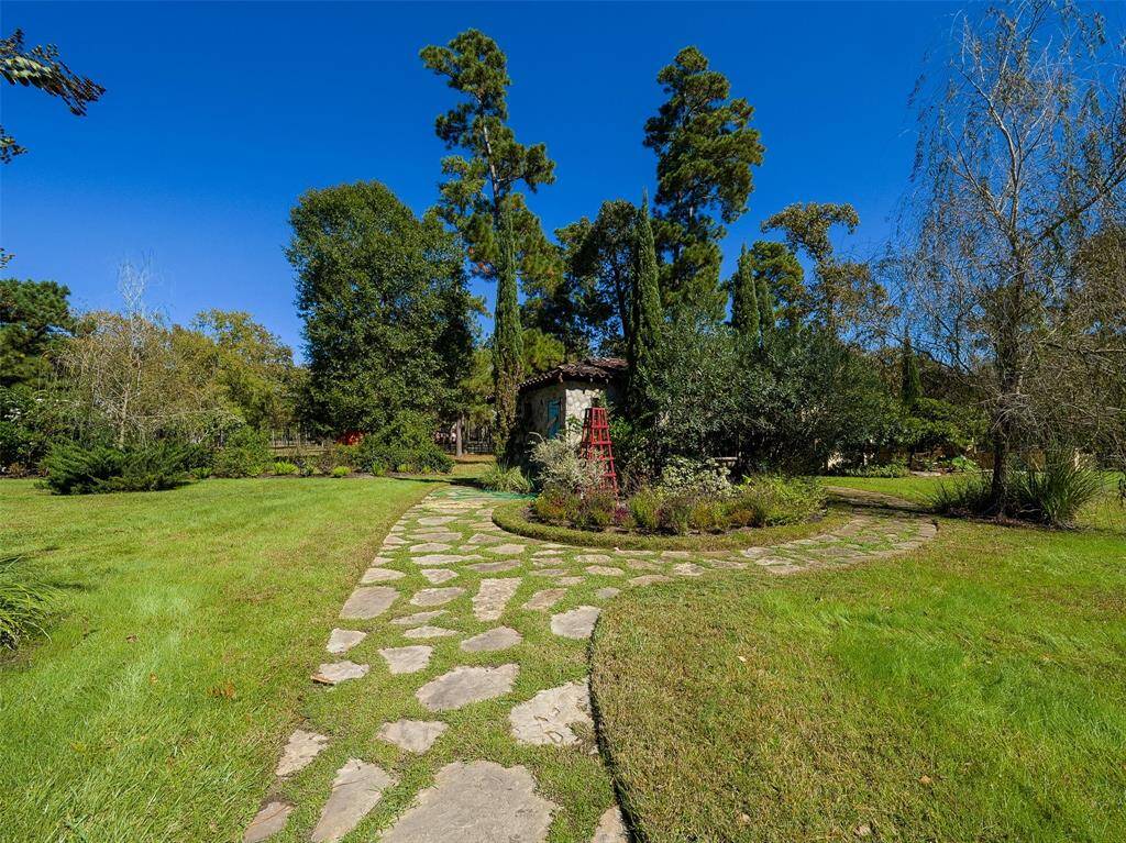 Stroll along delightful garden paths.