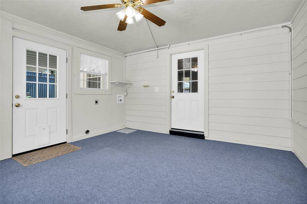 Convenient laundry area with ample space and separate entrance.