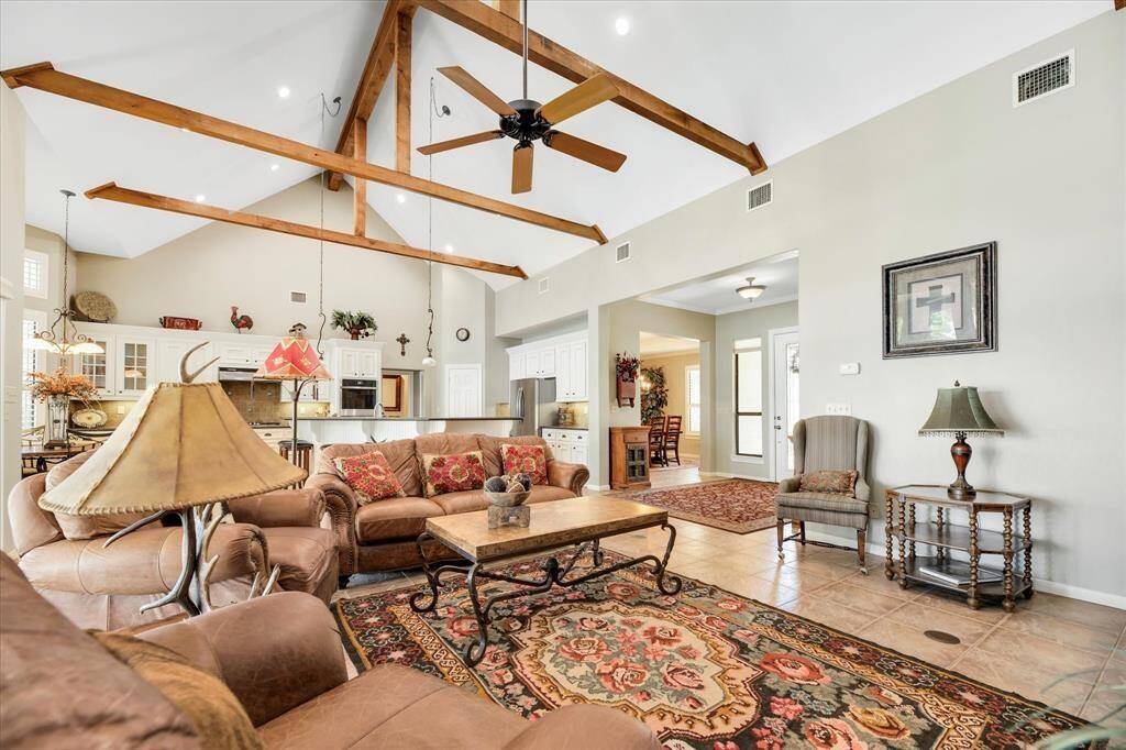 Natural light floods the home from the many windows in this space.