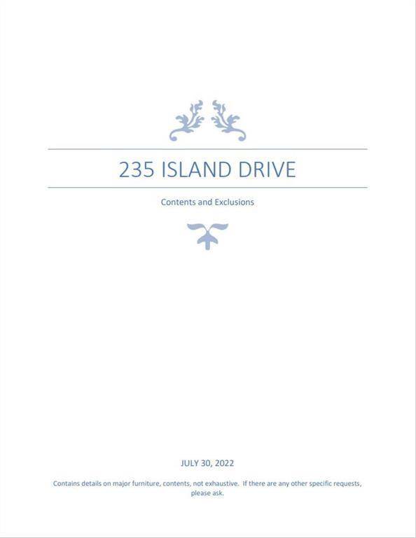 For a full list of items being conveyed and excluded with the purchase of the home, see the attachments.