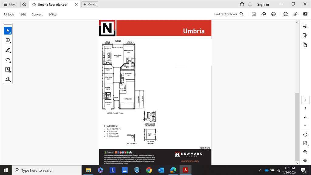 Umbria floor plan.