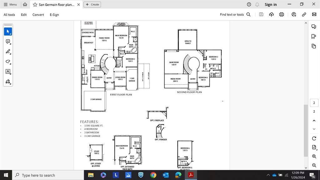 Floor Plan with options