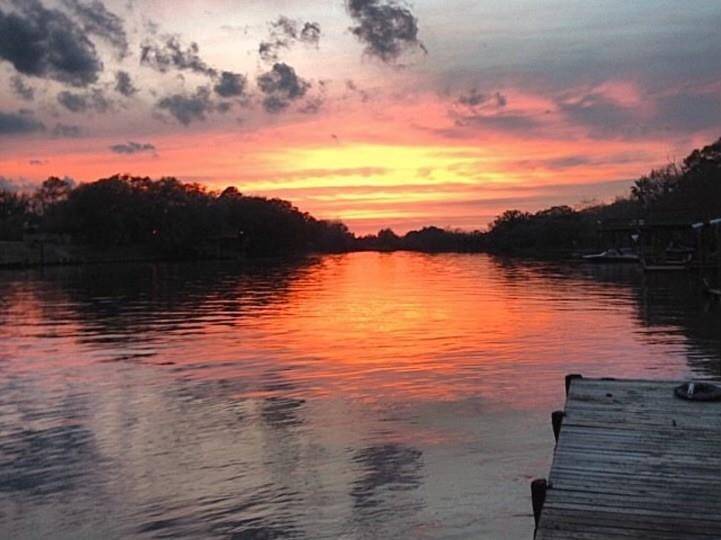 A sunset view of the San Bernard River.