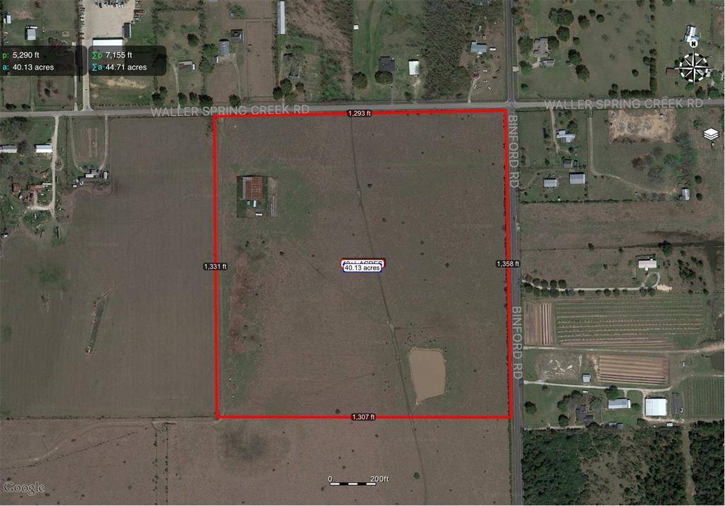 Close to 1,300’ of frontage on two roads