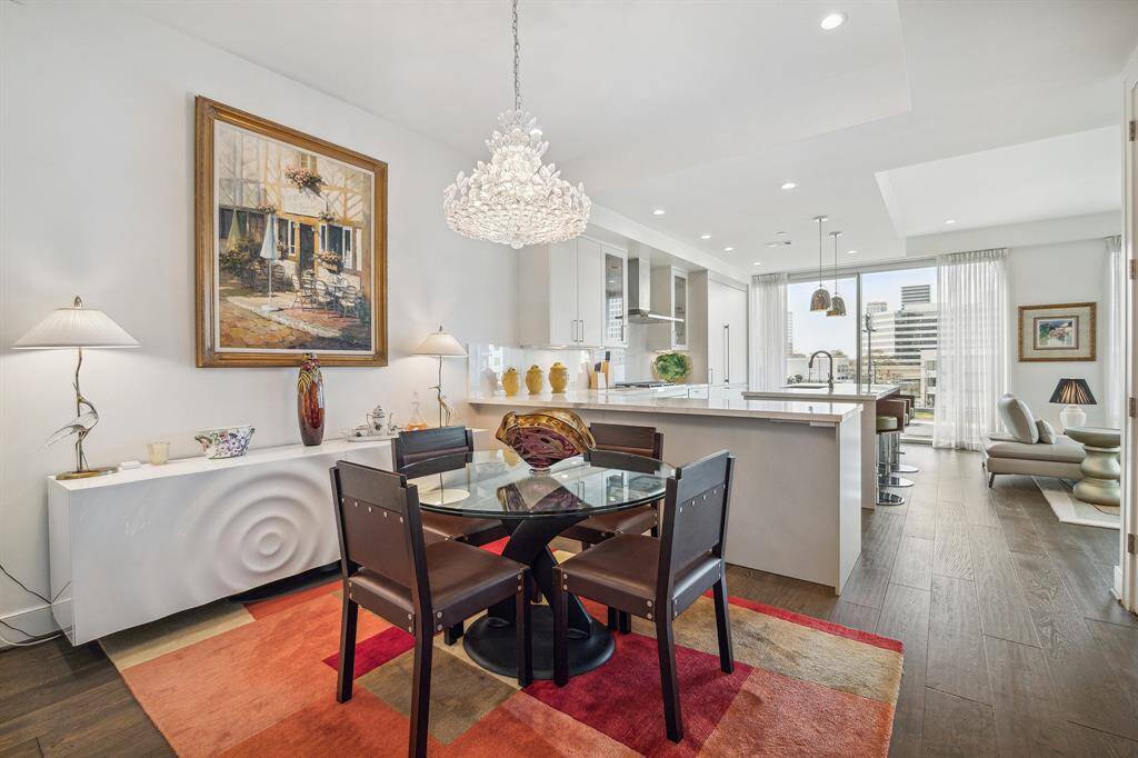 Separate dining room located off kitchen near foyer.