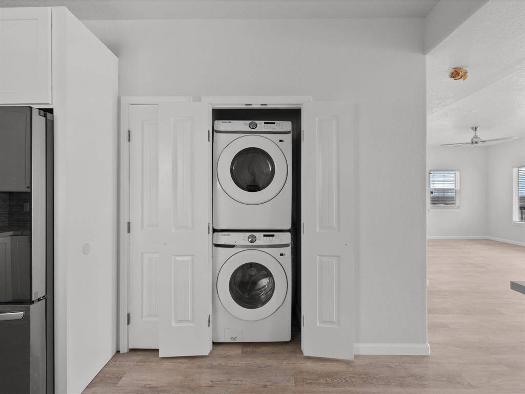 Convenient in-unit washer and dryer for effortless laundry.