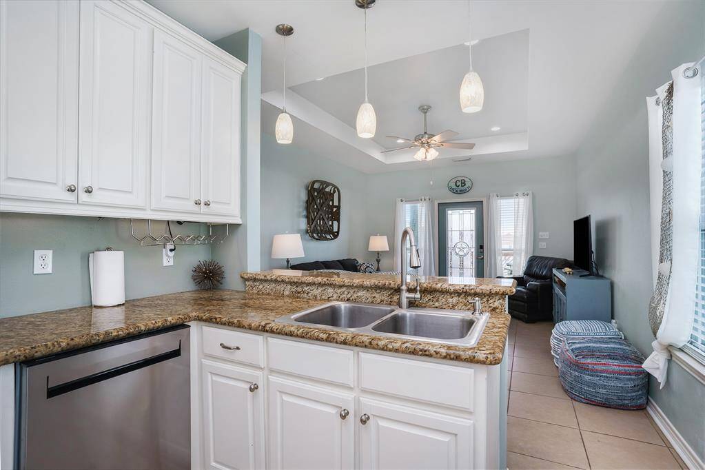 Kitchen overlooking the living area.