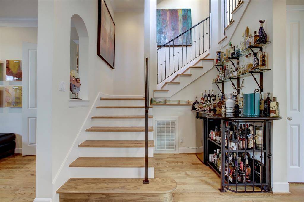 Tequilla anyone?  This granite and iron bar has been built-in by the owners and is the perfect addition for entertaining!