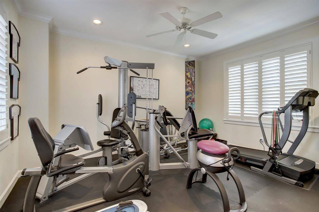 These Owners are using this second ensuite bedroom space for an at home gym!  Call in the trainer for a weekly workout or if it's a bedroom you are needing, this space will accomodate a King bed instead!