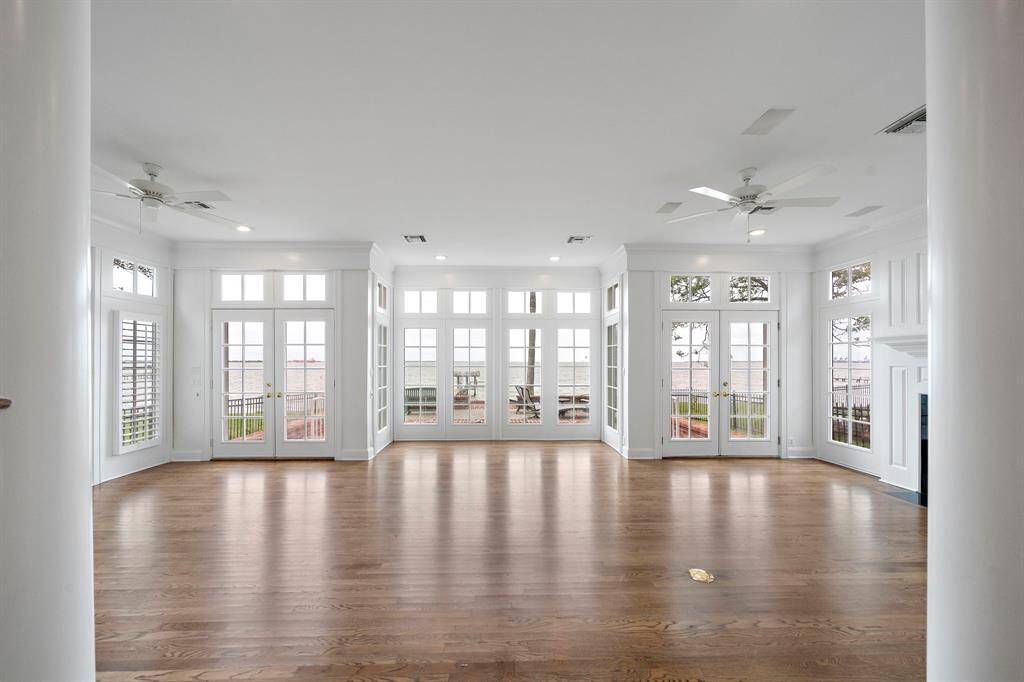 Stunning living room with walls of windows
