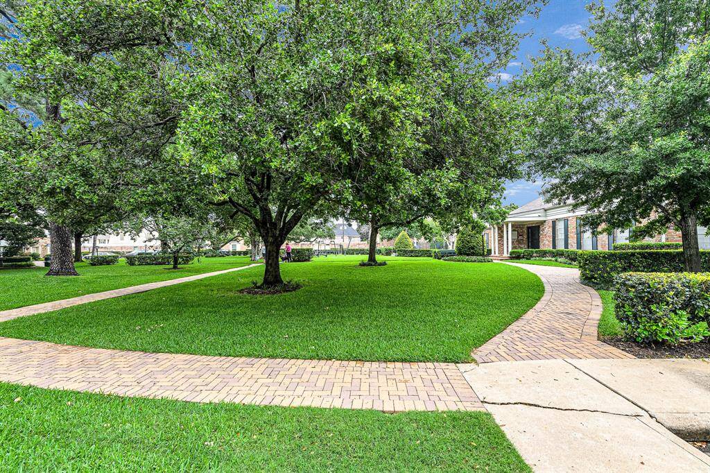 Lush courtyard area of complex