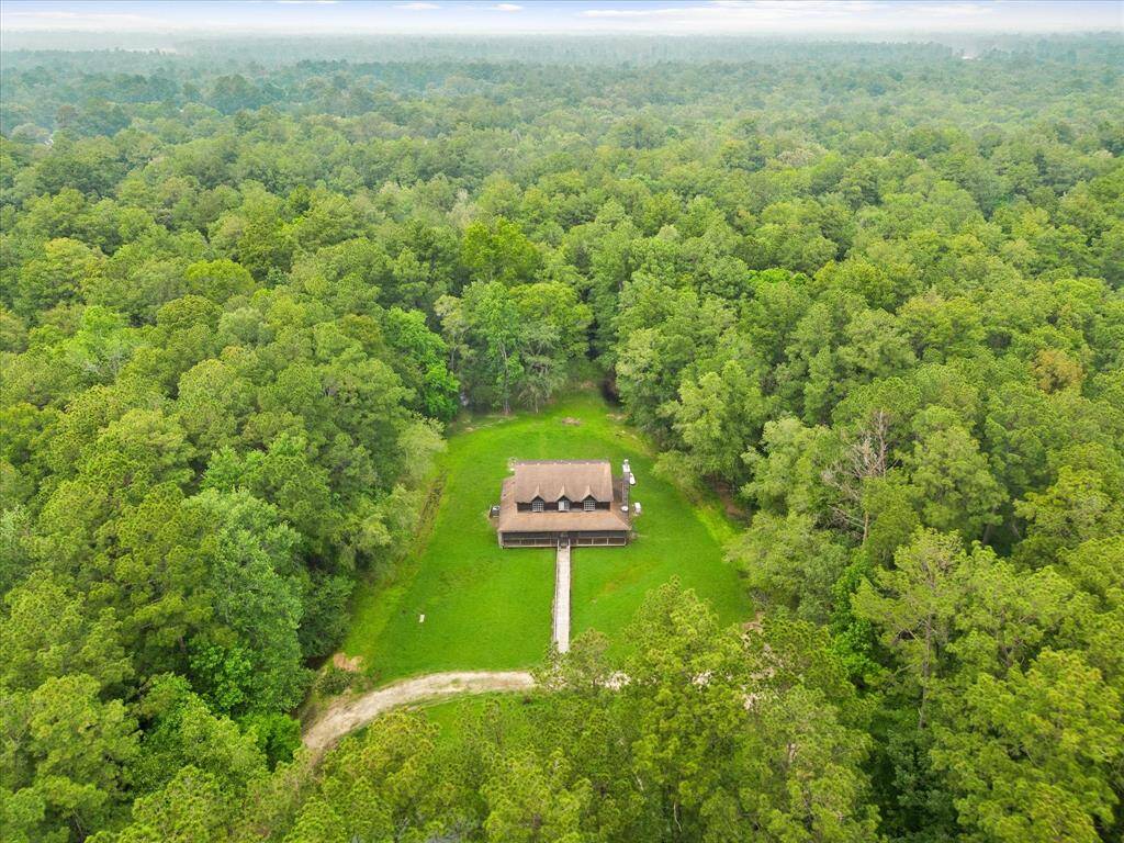 Aerial of front of property.