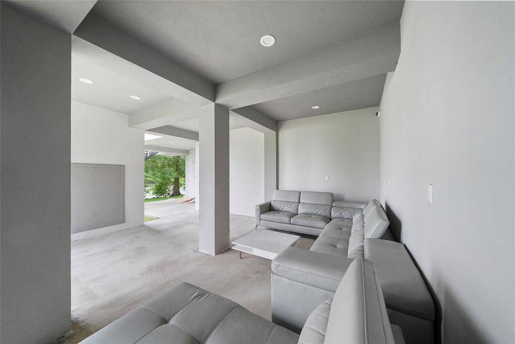 Patio with double sided fireplace