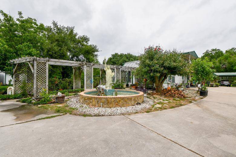 Garden walkway to home