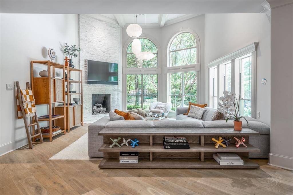 Enjoy the view to the beautiful pond and the surround sound.