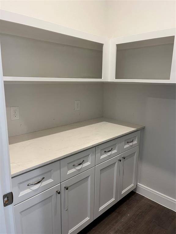 This pantry comes with an appliance station built in. Put your coffee pot, toaster, etc. in the pantry and keep your kitchen neat!