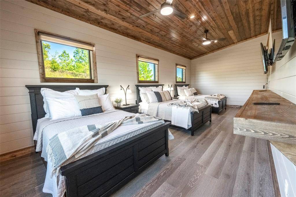 Experience the epitome of group comfort in this mountain top retreat with a generously appointed room featuring three queen beds.