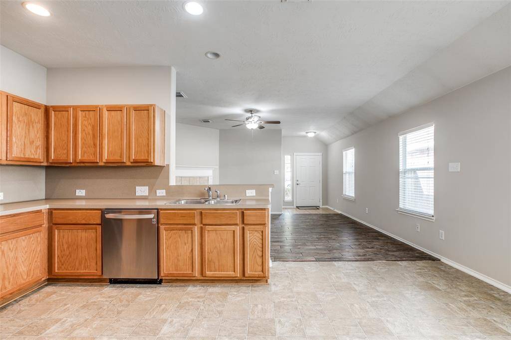 View of breakfast bar overlooking the living room.