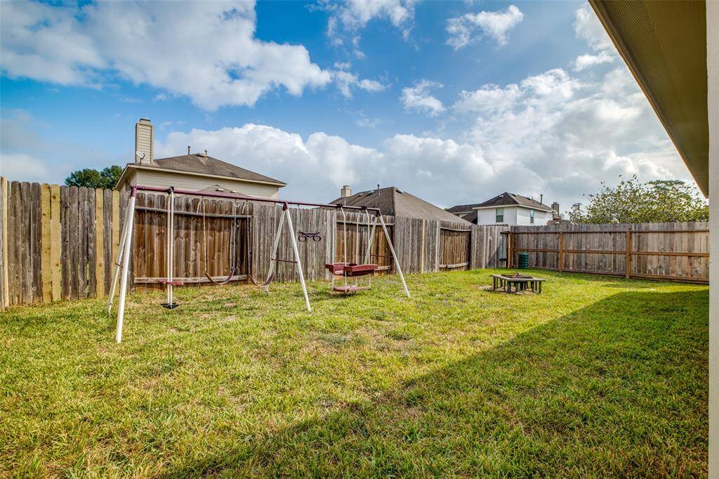 Spacious backyard.