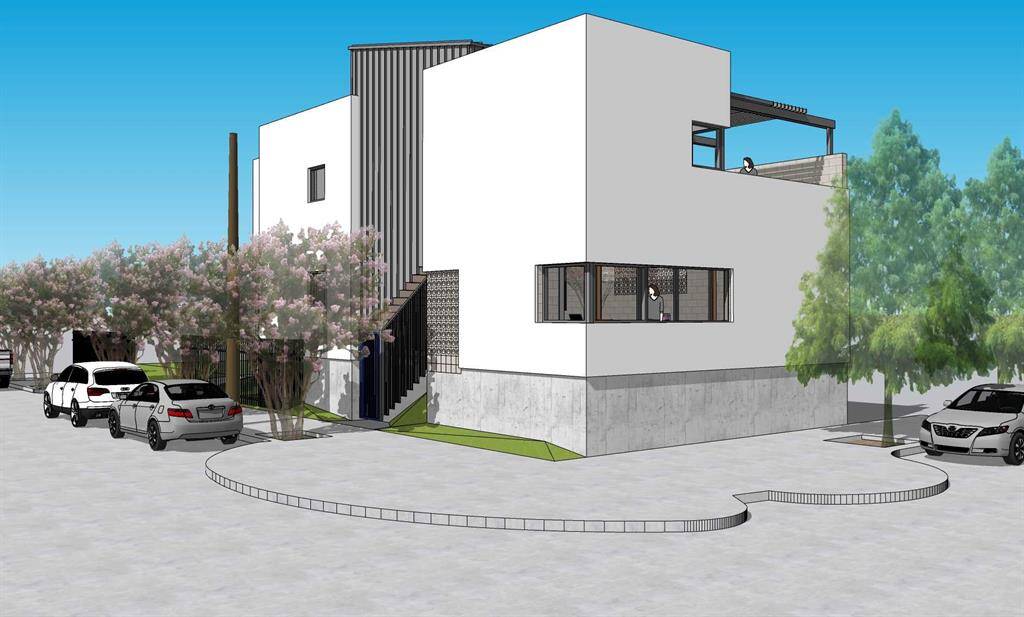 Lot is on the right with shared gated driveway & frontage on 2 streets.