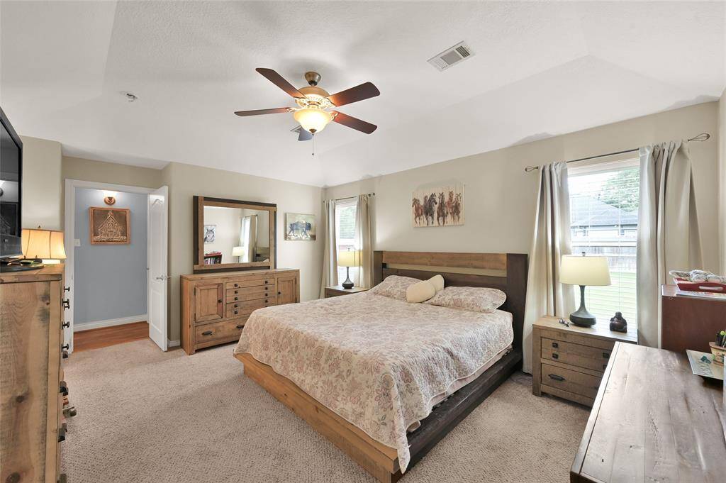 Primary bedroom shown here with California King