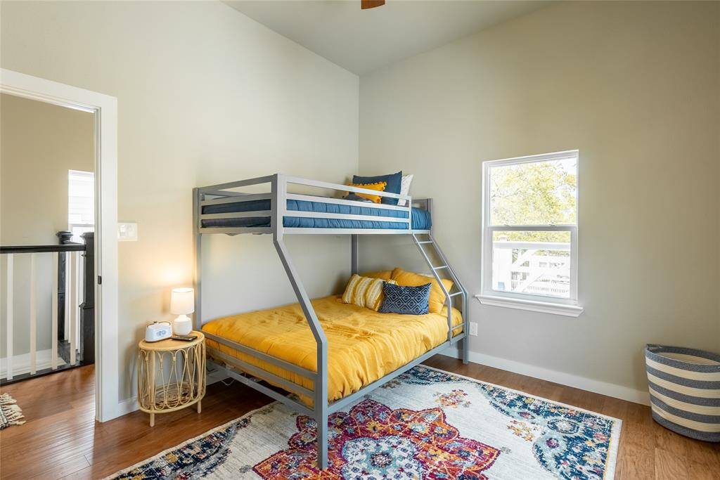 Bedroom one is spacious and sleeps three.