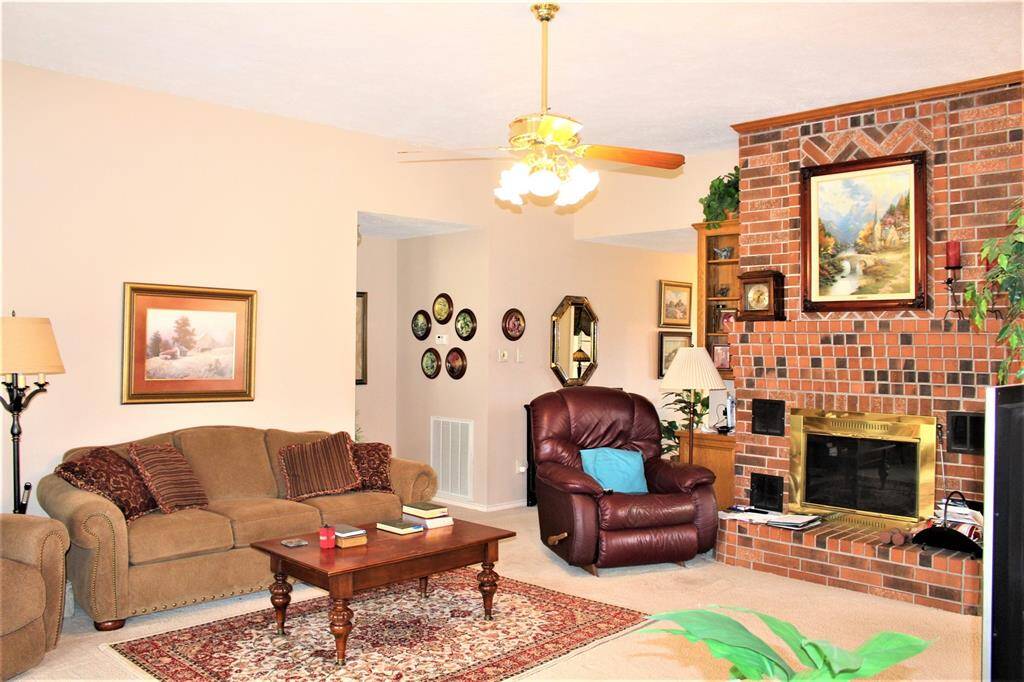 View of living room from breakfast area.