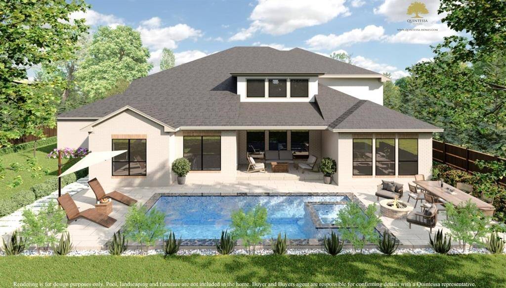 Artist Rendering of Backyard. Pool and sod not included.