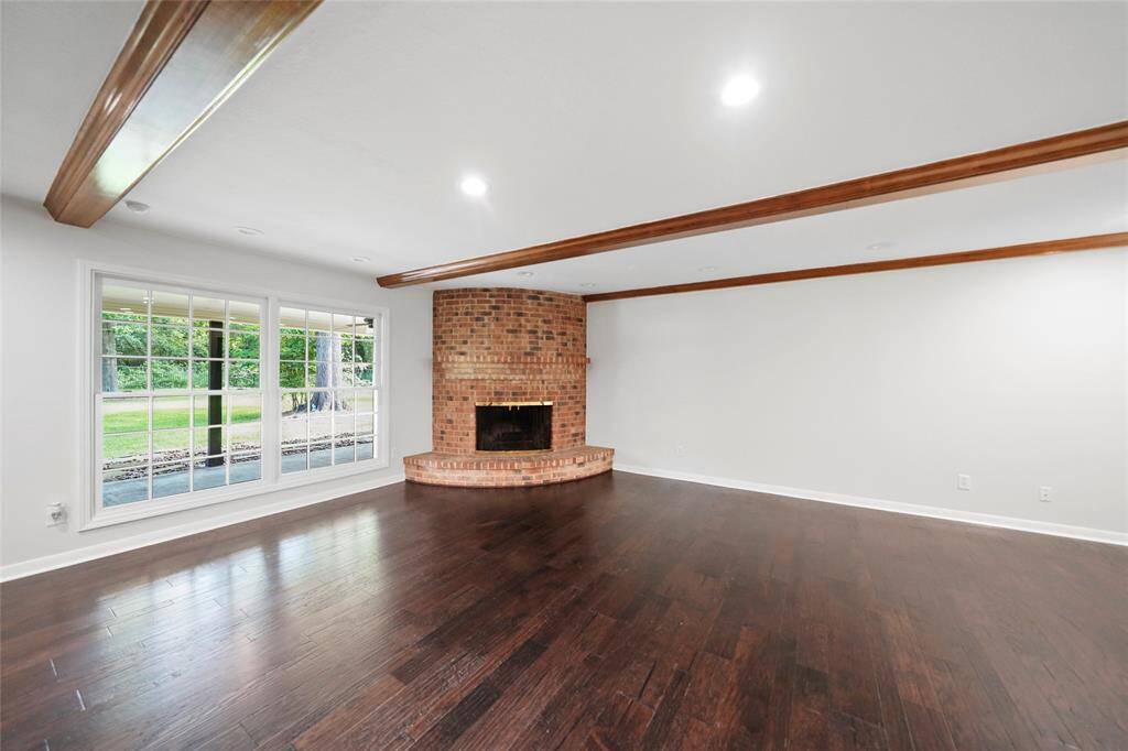 Family room with custom fireplace