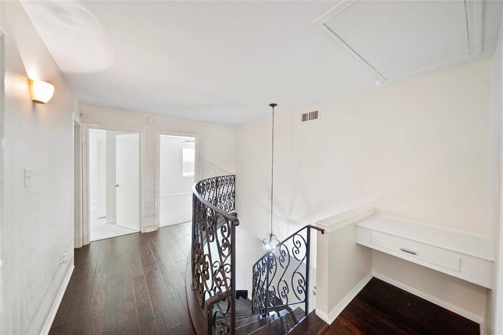 Upstairs hallway with computer area