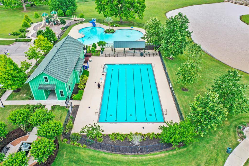 Competition size pool, smaller pool for our younger residents and playground.