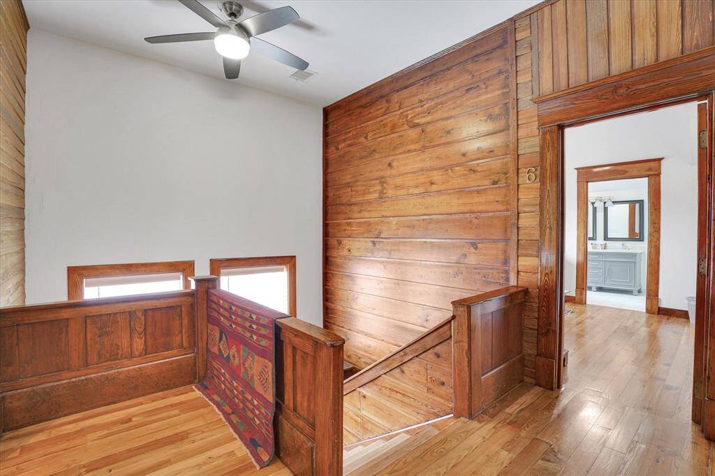 Much of the door trim is original to the house.