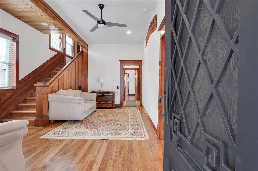 8 foot steel door welcomes you.