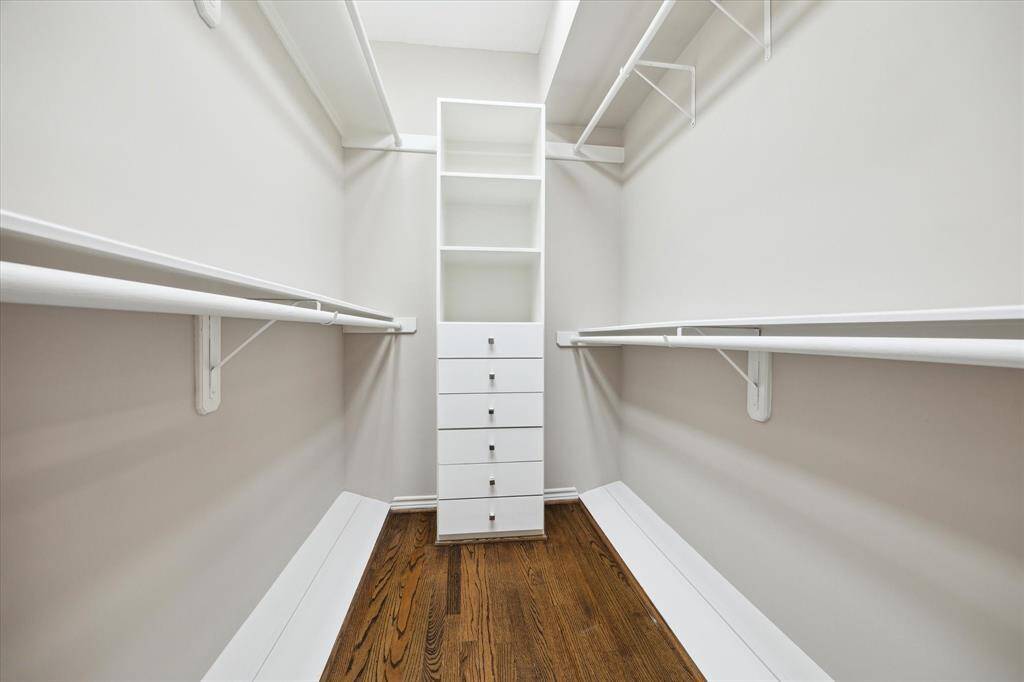 Number one walk in closet for downstairs master bedroom