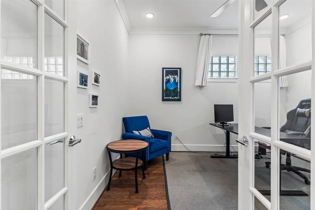 Bright and Airy Office with French Doors