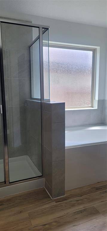 Separate Shower and garden soak tub in the master suite