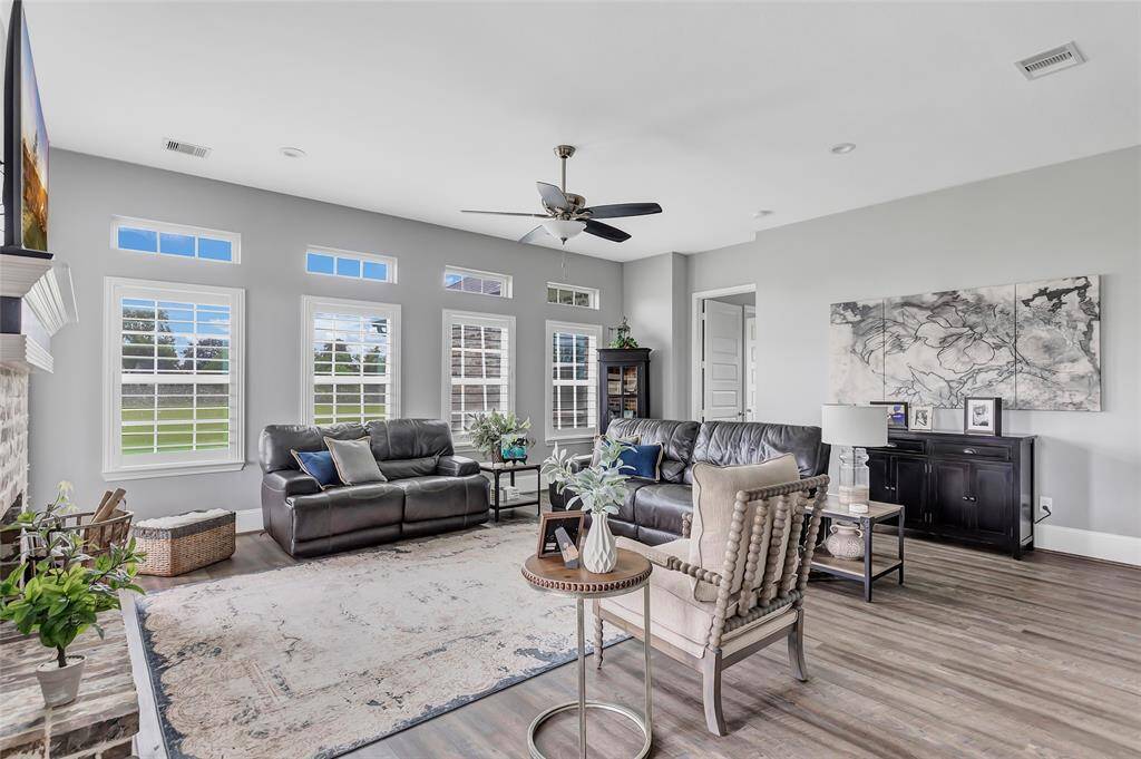 The family room is perfect for entertaining