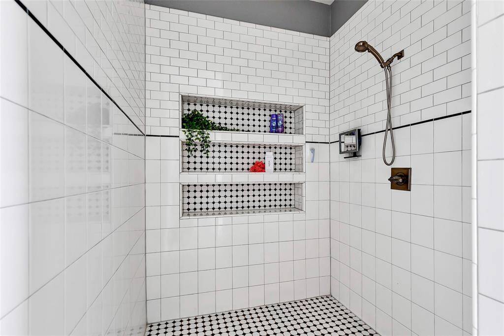 Large walk in shower in the primary bathroom