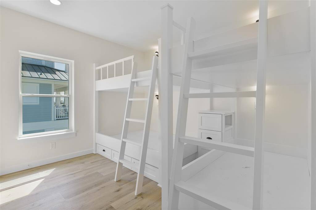 The bunk room is perfect for fun! The queen-over-queen beds can sleep six comfortably.
