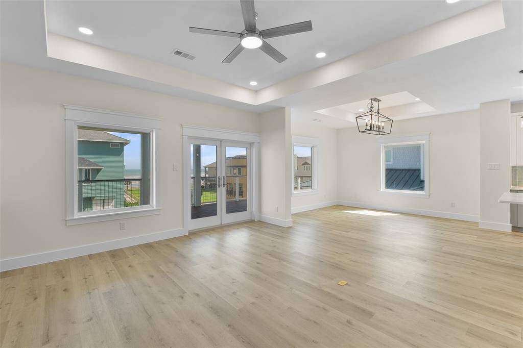 As you can see looking towards the dining space, your eye is drawn to the coastal landscape.