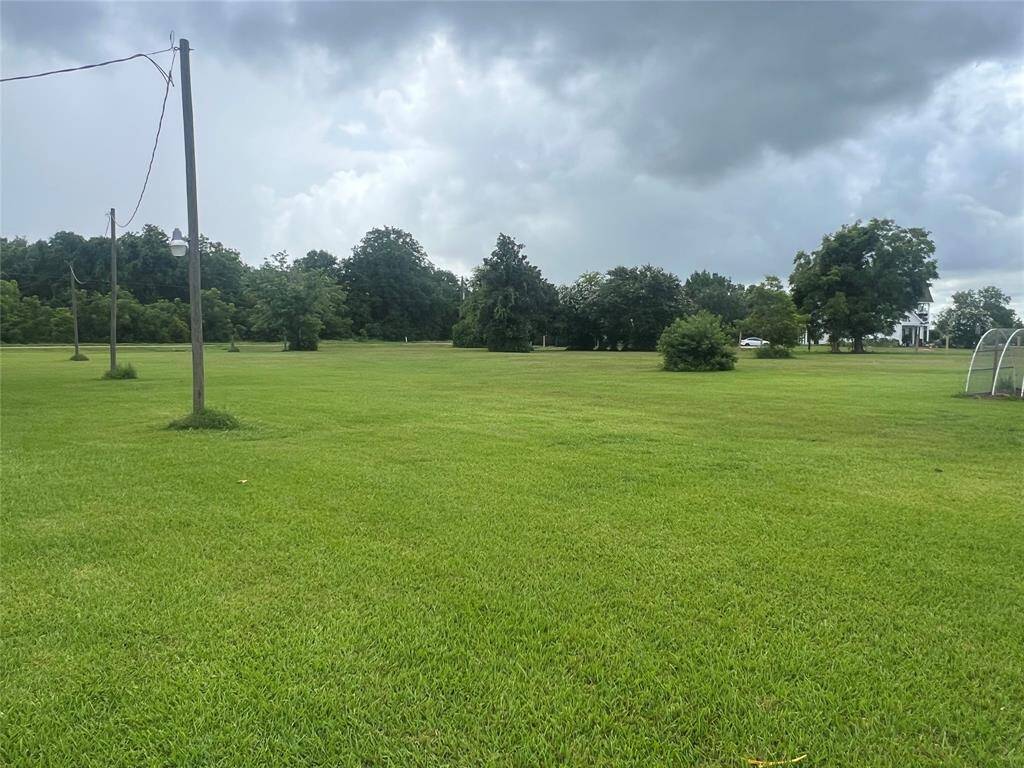 This is a spacious, open grassy area with mature trees and utility poles, under an overcast sky, offering a serene, park-like setting that could be ideal for outdoor activities or landscaping opportunities.