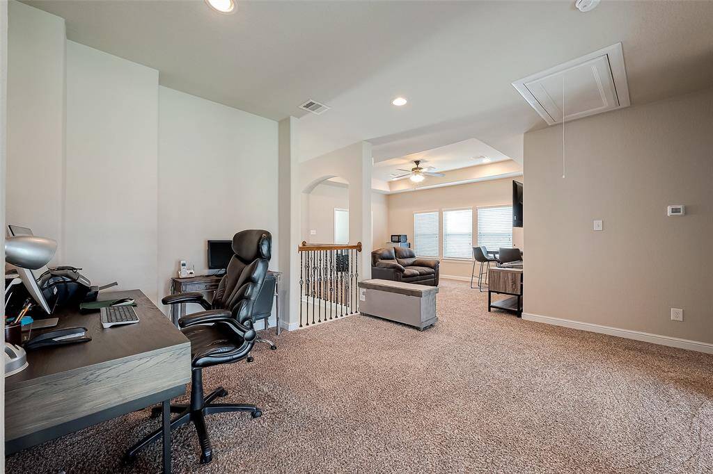 Full view of office and game room.