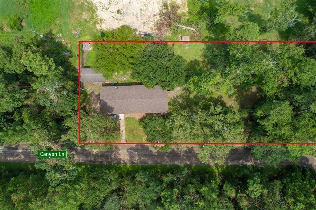 Aeriel view of the home located on property