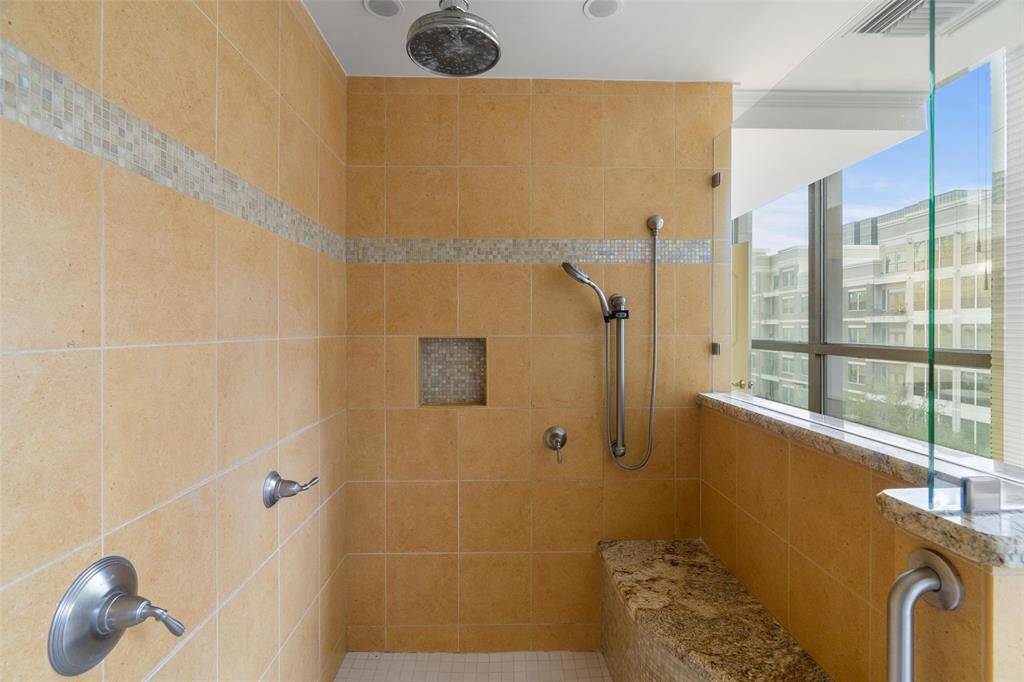 Large walk-in shower.