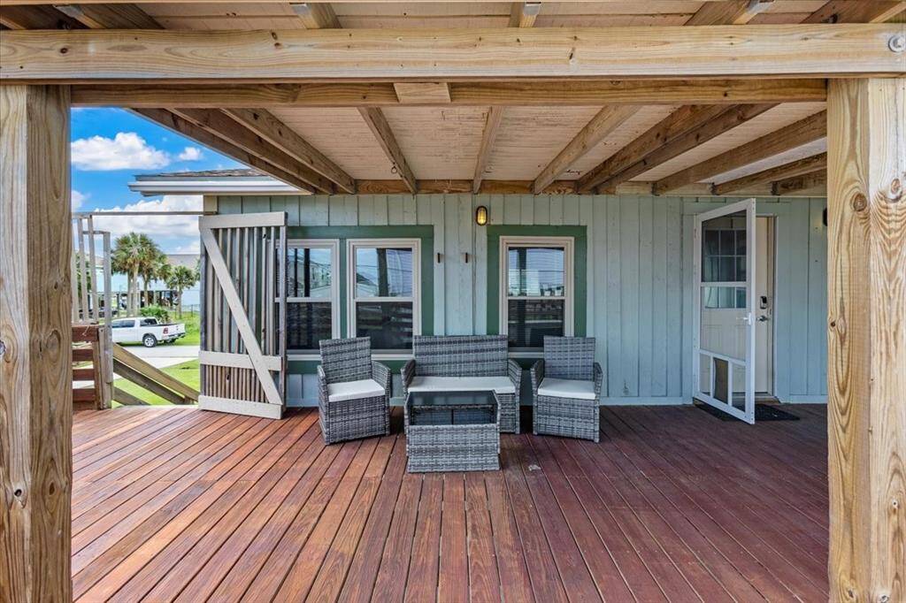 Private deck with gate.