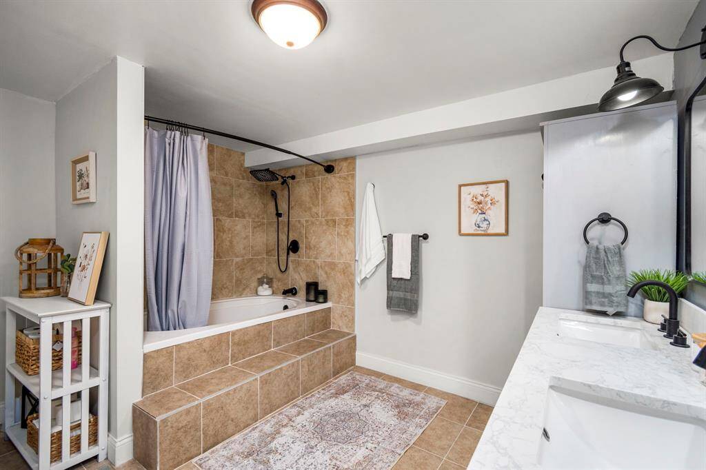 Primary bathroom with over sized soaking tub